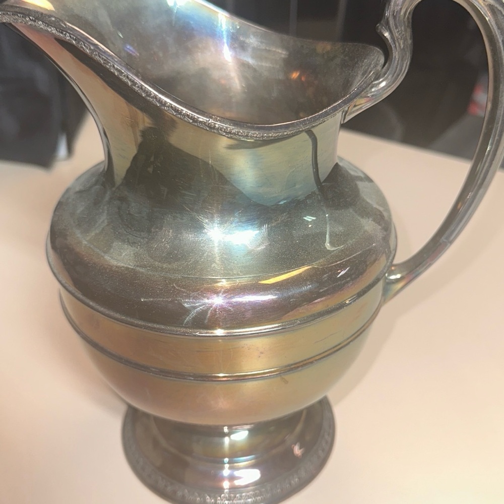 Vintage Antique Reed & Barton Patina Colors naturally on/Silver Plated Pitcher